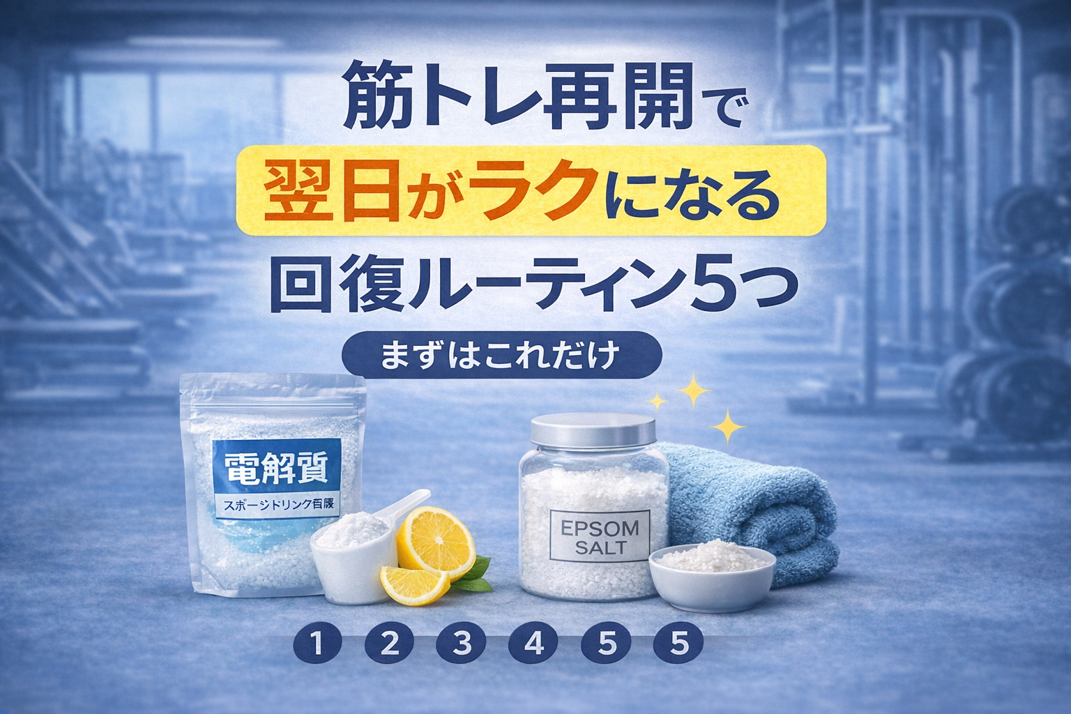 【筋トレ再開】翌日の「だるい…」を減らした回復ルーティン5つ(まずはこれだけ)